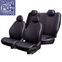 Чехлы Премиум Экокожа Байрон Ромб на Fiat Albea 2002-2012 г.в.