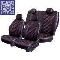 Чехлы Премиум Экокожа Байрон Ромб на Fiat Albea 2002-2012 г.в.