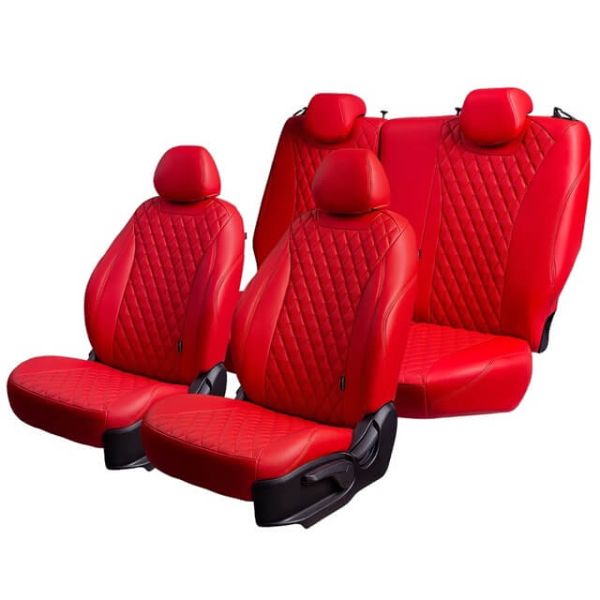 Чехлы Премиум Экокожа Байрон Ромб на Fiat Albea 2002-2012 г.в.